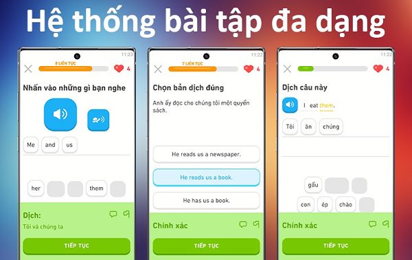 Duolingo học tiếng Anh miễn phí được nhiều người đánh giá khá tốt